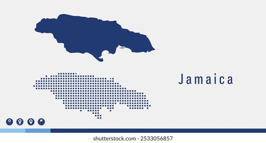 Defina o mapa azul de par pixel do vetor de Jamaica.