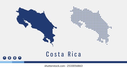 Legen Sie die blaue Karte der Paare von Costa Rica Vektor.