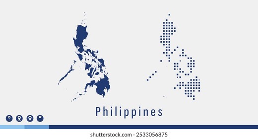 Definir o mapa azul de pixel par do vetor Filipinas.