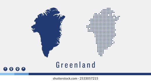 Establecer un par de píxeles de mapa azul del Vector de Groenlandia.