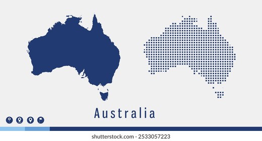 Legen Sie die blaue Karte des Australischen Vektors fest.