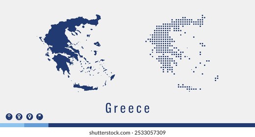 Defina o mapa azul de par pixel do vetor da Grécia.