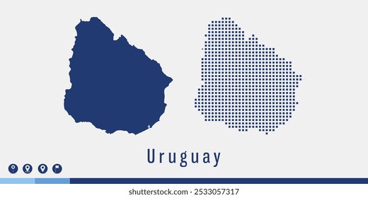 Defina o mapa azul de par pixel do vetor Uruguai.