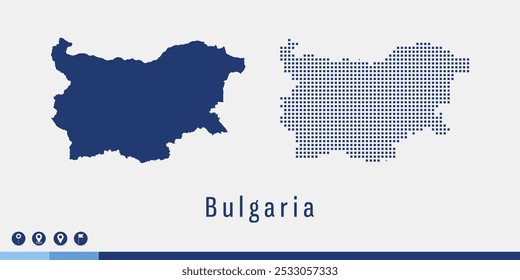Establecer un par de píxeles de mapa azul del Vector de Bulgaria.