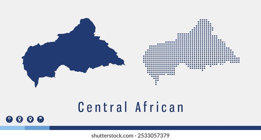 Defina o mapa azul de dois pixels do vetor da África Central.