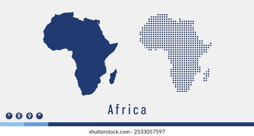 Defina o mapa azul de par pixel do vetor de África.