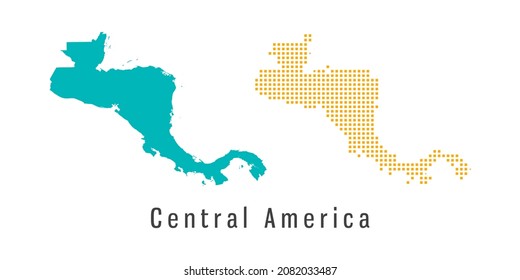 Set couple pixel Map of Central America vector.