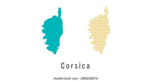 Establecer un mapa de dos píxeles del vector Córcega.