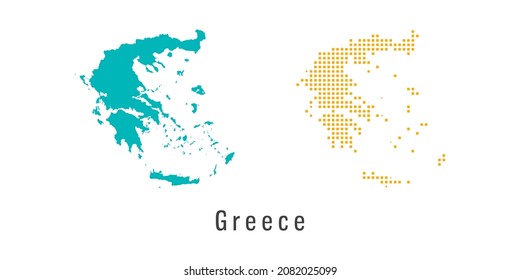 Establecer un mapa de dos píxeles del vector de Grecia.
