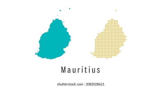 Set couple pixel Map of Mauritius vector.