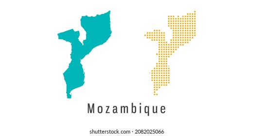 Set couple pixel Map of Mozambique vector.