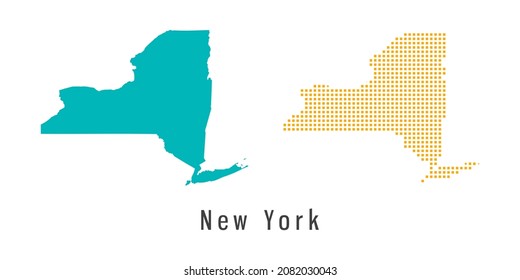 Set couple pixel Map of New York vector.