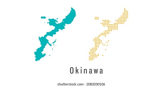 Setzen Sie ein paar Pixel Karte von Okinawa Vektor.