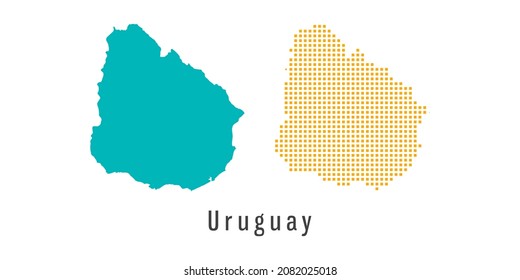 Set couple pixel Map of Uruguay vector.