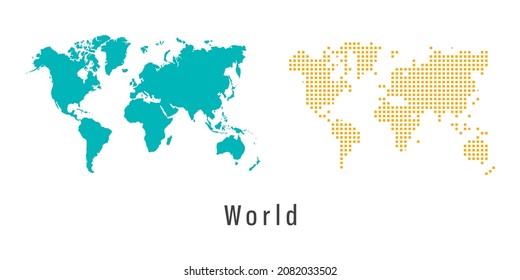 Set couple pixel Map of World vector.