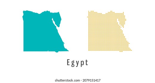 Set couple yellow and green dot Map of Egypt vector.