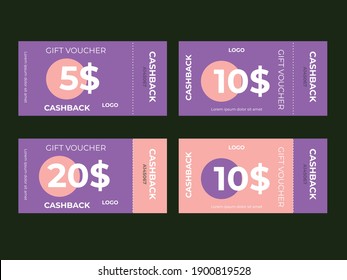 Set of coupon promotion sale for website, internet ads, social media or coupon.
Cashback coupon discount. Coupon discount with vector illustration