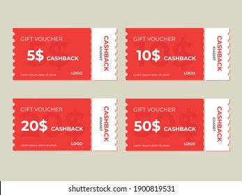 Set Of Coupon Promotion Sale For Website, Internet Ads, Social Media Or Coupon.
Cashback Coupon Discount. Coupon Discount With Vector Illustration