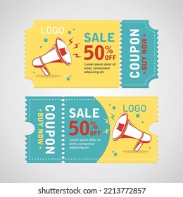 Set of coupon promotion sale for website, internet ads, social media or coupon. Big sale and super sale coupon discount. Coupon discount with vector illustration