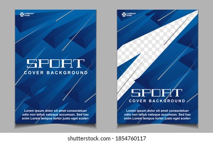 Set cover a4 background for sport event poster with dynamic gradient blue color. Vector layout design template can use for gym promotion, tournament, invitation cup, banner championship, flyer