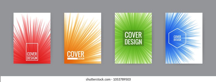 Set of cover background design template vector illustration. Colorful splash red, yellow, green and blue.