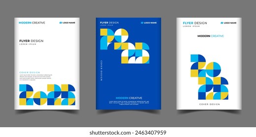 Set of cover business annual report 2025 in a geometric shapes number,modern template layout design 2025