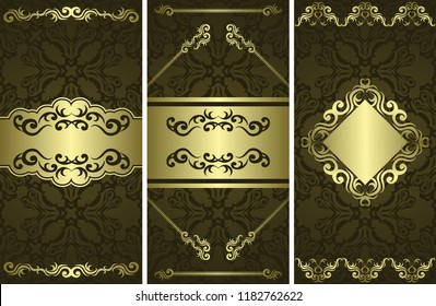Set of for cover, cards, invitations, posters, banners. Vintage luxury design       