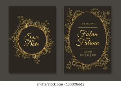 set cover content greeting wedding invitation with beauty abstract floral flower ornament element leaf elegant botanical frame background mockup template vector illustration
