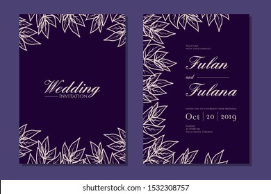 set cover content wedding invitation modern vintage retro rustic beauty elegant romantic background texture template with floral flower outline doodle hand drawn leaves vector illustration