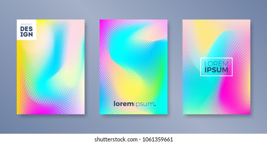 Set of cover design with abstract multicolored blurred effect. Vector illustration template. Universal abstract design for covers, flyers, banners, greeting card, booklet and brochure.