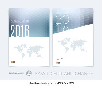 Set of Cover design, flyer, leaflet, with grey modern abstract geometric background with triangles for business, technology and science layout . Brochure template with digital pixel mosaic.