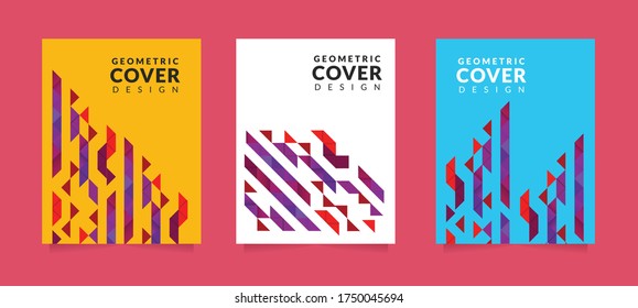 set of cover design . geometric shapes composition. Futuristic design posters, background, poster, brochure and social media post template. Vector eps 10. A4 ratio - Shutterstock ID 1750045694