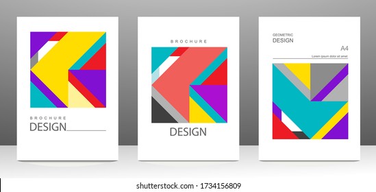 Set of Cover Design with Geometric style. Abstract modern Shape. vector illustration