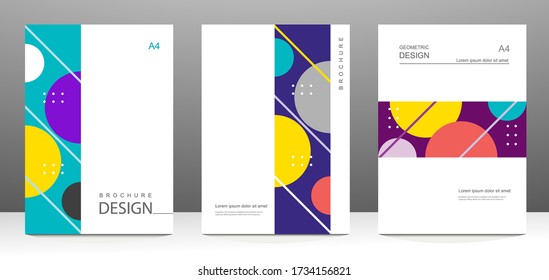 Set of Cover Design with Geometric style. Abstract modern Shape. vector illustration