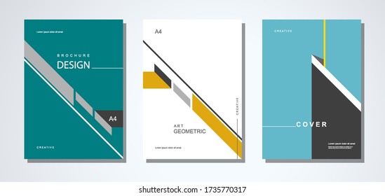 Set of Cover Design with Geometric style. Abstract modern Shape. vector illustration