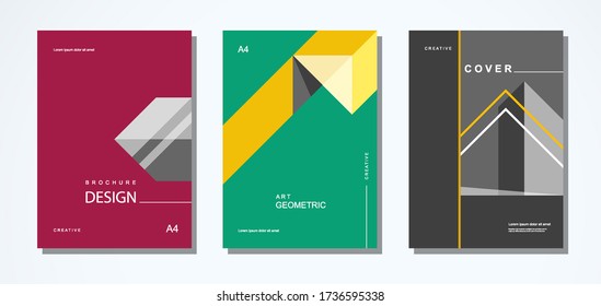 Set of Cover Design with Geometric style. Abstract modern Shape. vector illustration