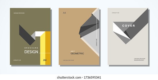 Conjunto de diseño de portada con estilo geométrico. Resumen Forma moderna. ilustración vectorial