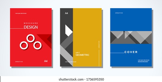 Conjunto de diseño de portada con estilo geométrico. Resumen Forma moderna. ilustración vectorial