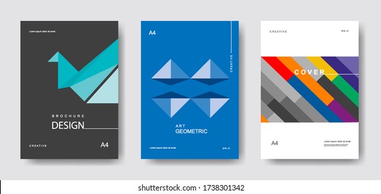 Set of Cover Design with Geometric style. Abstract modern Shape. vector illustration