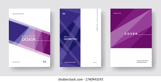 Conjunto de diseño de portada con estilo geométrico. Resumen Forma moderna. ilustración vectorial