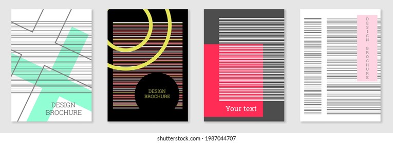 Cover-Design im Memphis-Stil. Geometrisches Design, abstrakter Hintergrund. Modisch helles Cover, Banner, Poster, Broschüre. Kreative Farben.