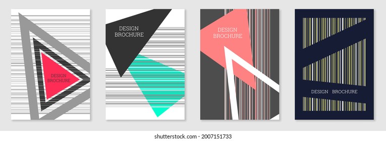Diseño de portada al estilo Memphis. Diseño geométrico, fondo abstracto. Portada moderna y brillante, pancarta, afiche, folleto. Colores creativos.