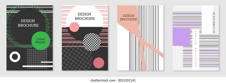 Diseño de portada al estilo Memphis. Diseño geométrico, fondo abstracto. Portada moderna y brillante, pancarta, afiche, folleto. Colores creativos.