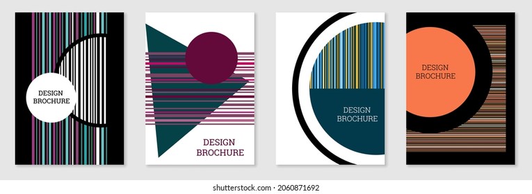 Diseño de portada al estilo Memphis. Diseño geométrico, fondo abstracto. Portada moderna y brillante, pancarta, afiche, folleto. Colores creativos.