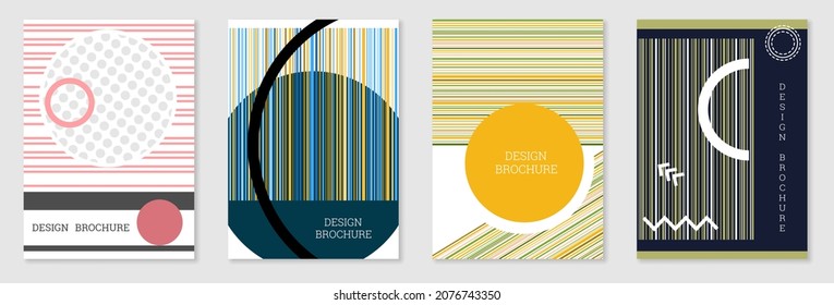 Diseño de portada al estilo Memphis. Diseño geométrico, fondo abstracto. Portada moderna y brillante, pancarta, afiche, folleto. Colores creativos.