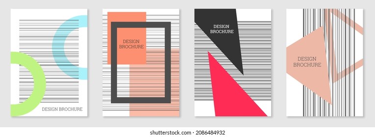 Diseño de portada al estilo Memphis. Diseño geométrico, fondo abstracto. Portada moderna y brillante, pancarta, afiche, folleto. Colores creativos.