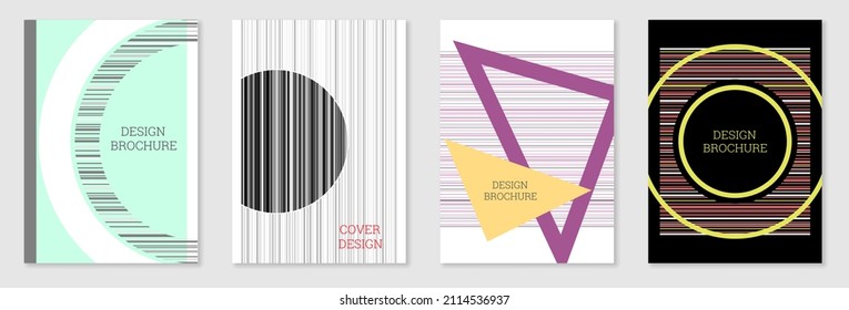 Diseño de portada al estilo Memphis. Diseño geométrico, fondo abstracto. Portada moderna y brillante, pancarta, afiche, folleto. Colores creativos.