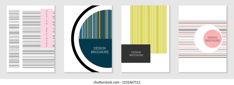 Set of cover design in Memphis style. Geometric design, abstract background. Fashionable bright cover, banner, poster, booklet. Creative colors.