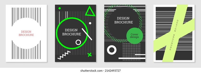 Diseño de portada al estilo Memphis. Diseño geométrico, fondo abstracto. Portada moderna y brillante, pancarta, afiche, folleto. Colores creativos.