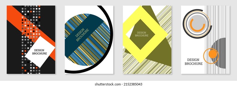 Diseño de portada al estilo Memphis. Diseño geométrico, fondo abstracto. Portada moderna y brillante, pancarta, afiche, folleto. Colores creativos.